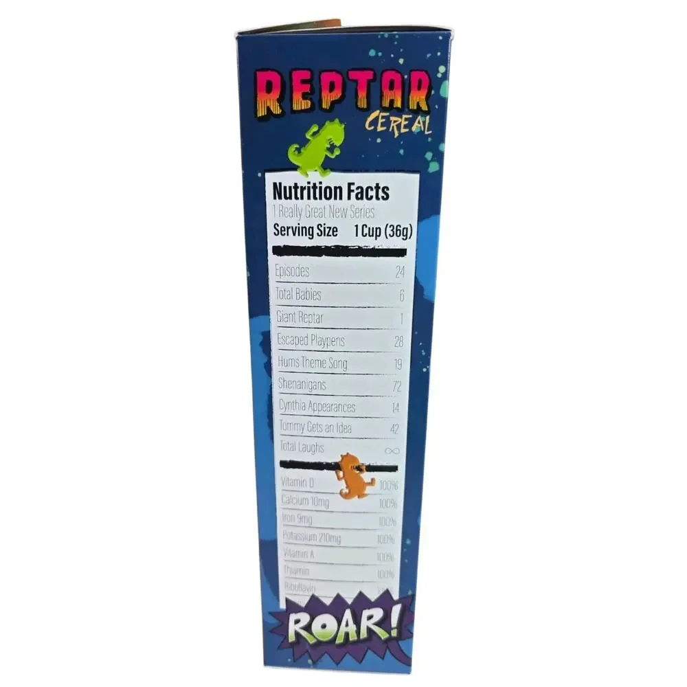 Nickelodeon Rugrats Reptar Cereal Box Promo opened Limited Edition